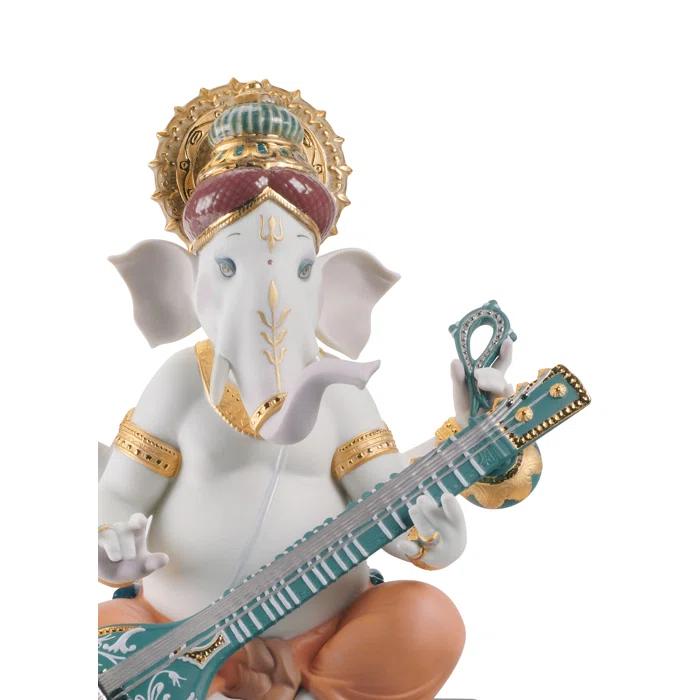 Lladro Veena Ganesha Figurine