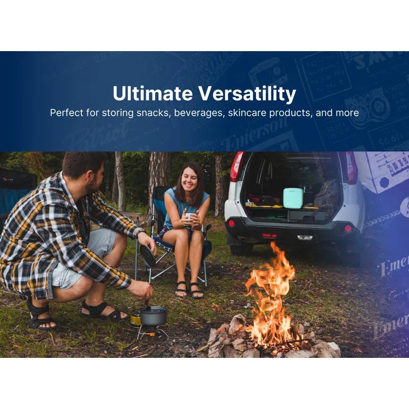 Emerson Emerson EFC-5001 Portable XL Mini Fridge Cooler for 12 Cans, 8L Capacity, AC/DC Power Compatibility, Removable Shelf, Lightweight Design – Ideal for Home, Office, Travel, Dorms, and Outdoor Use