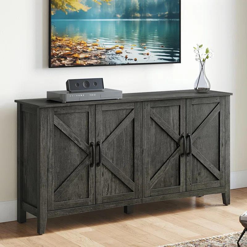 Wrought Studio™ Yvette 59"W Credenza Sideboard, Buffet Storage Cabinet
