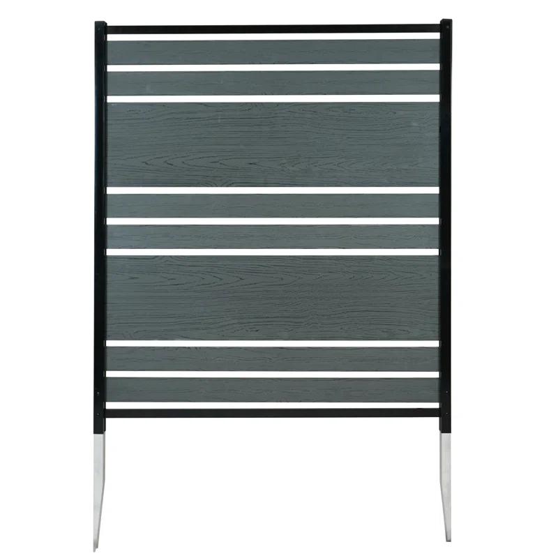 Enclo 48in H x 40in W (2 Panels) No Dig Enclo Vienna Charcoal Color Woodtek Privacy Screen, Outdoor Vinyl Privacy Fence Panel, Privacy Wall for Trash Cans & Air Conditioner Fence, Patio Privacy Screen, EC18018
