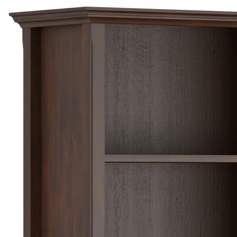 Simpli Home Amherst 30"W Solid Wood 5 Shelf Bookcase with Adjustable Shelves