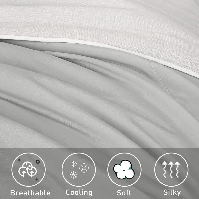 Catalonia Reversible Cooling Blanket, Lightweight Summer Comforter for Hot Sleepers, Silky Soft Summer Duvet Throw Size, 50 x 60 inches, Soft Breathable