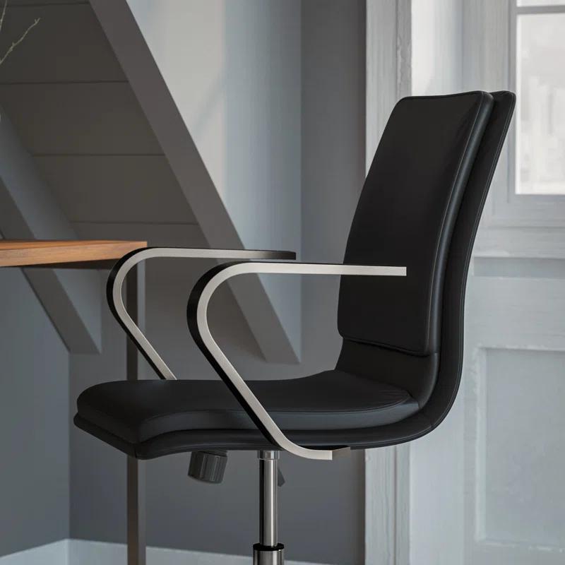 Flash Furniture Mid-Back Designer Upholstered Swivel Executive Office Chair with Armrests