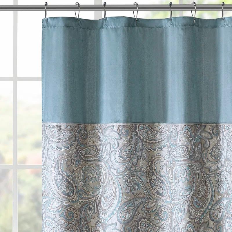Madison Park Aubrey Paisley Jacquard Shower Curtain