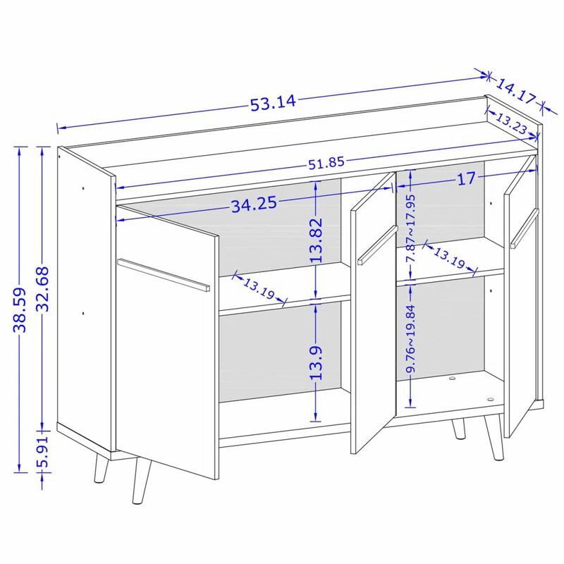 George Oliver Delaini 53.54" Wide Sideboard