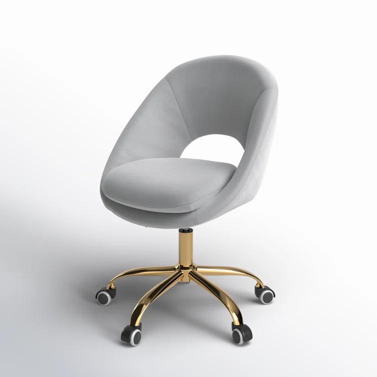 Kelly Clarkson Home Louise Velvet Modern Task Chair with Ergonomic Design