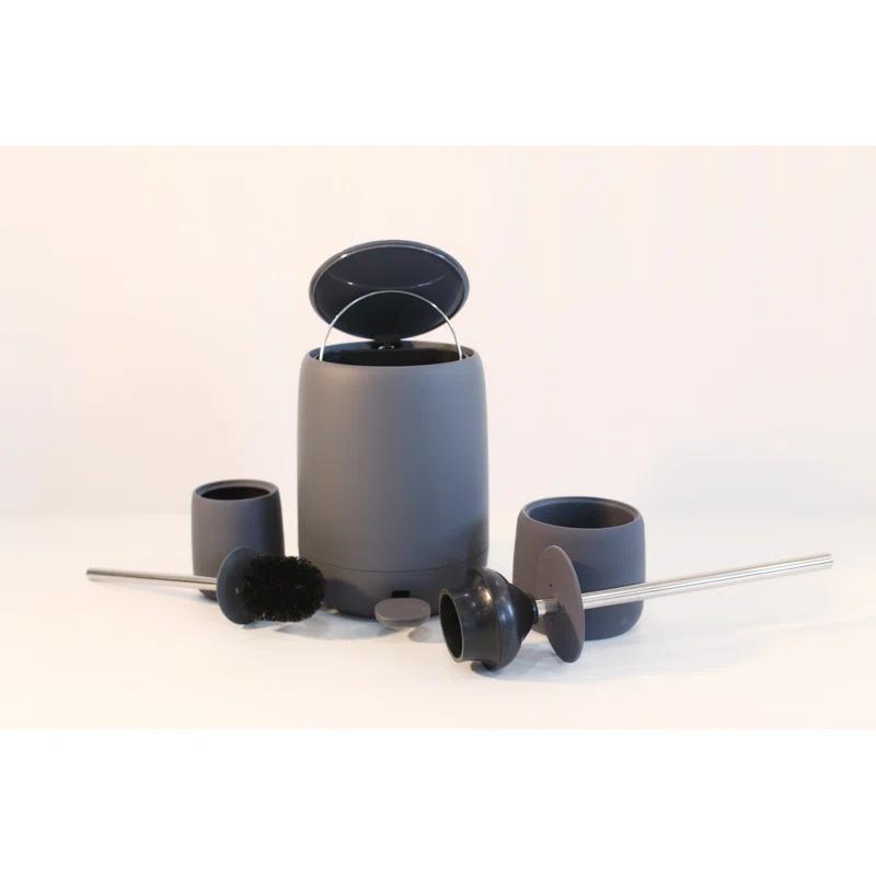 Blomus SONO Black Decorative Toilet Plunger and Holder