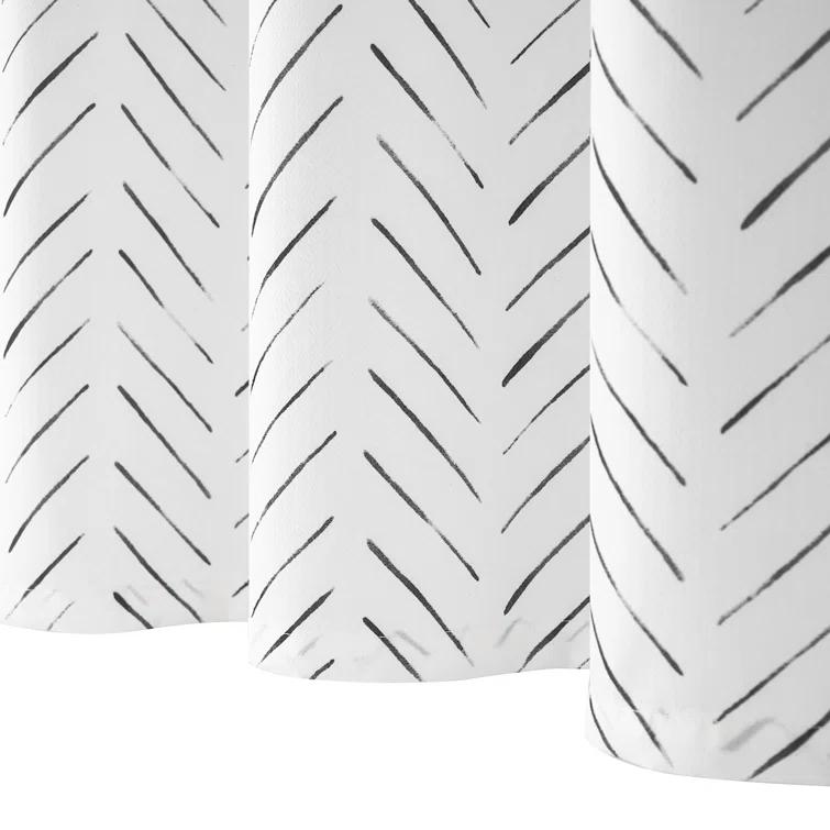 George Oliver Baun Chevron Shower Curtain with Hooks Included