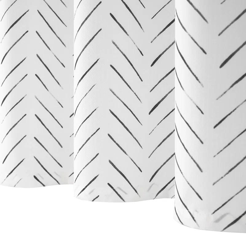 George Oliver Baun Chevron Shower Curtain with Hooks Included