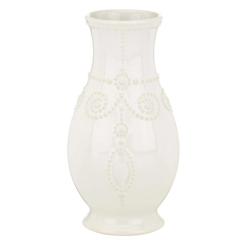 Lenox French Perle Giftware White 8" Fluted Vase
