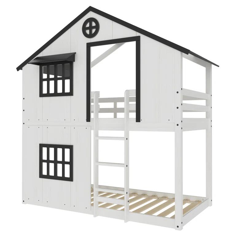 Child Craft Play House Twin Over Twin Standard Bunk Bed