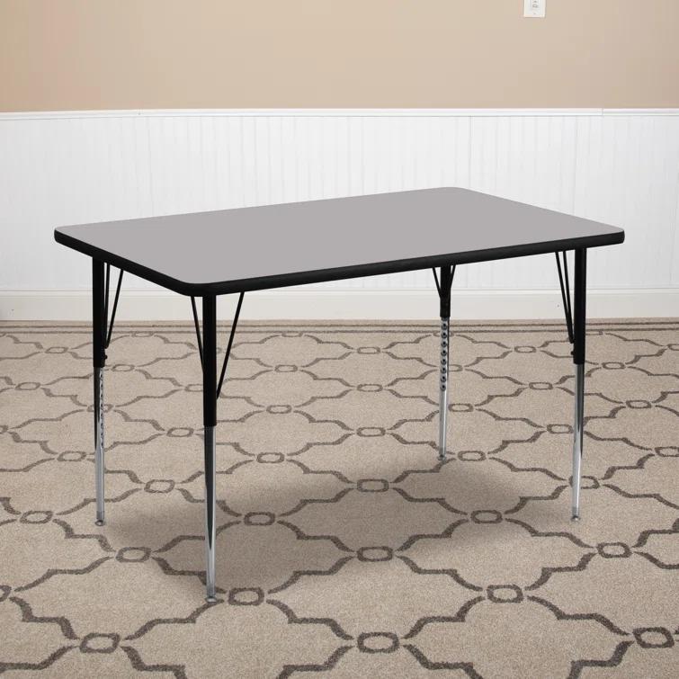 Flash Furniture Goddard 24''W x 48''L Rectangular HP Laminate Activity Table - Adjustable Legs