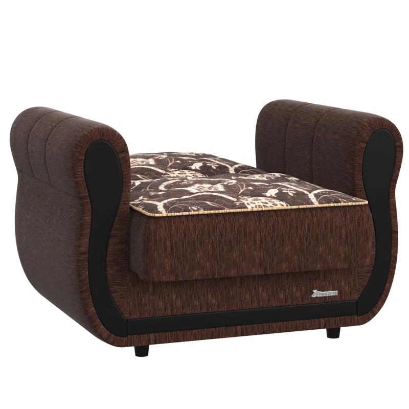 Darby Home Co Upholstered Convertible Sleeper Arm Chair with Storage
