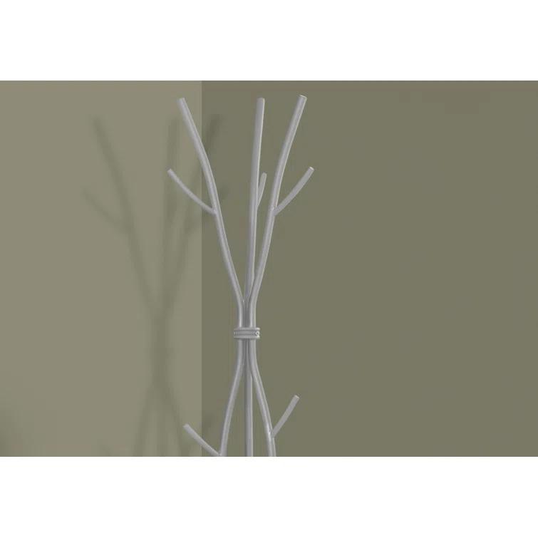 Zipcode Design™ 74"H Bedroom Coat Rack Metal Hall Tree Freestanding 11 Hooks Coat Rack Umbrella Stand