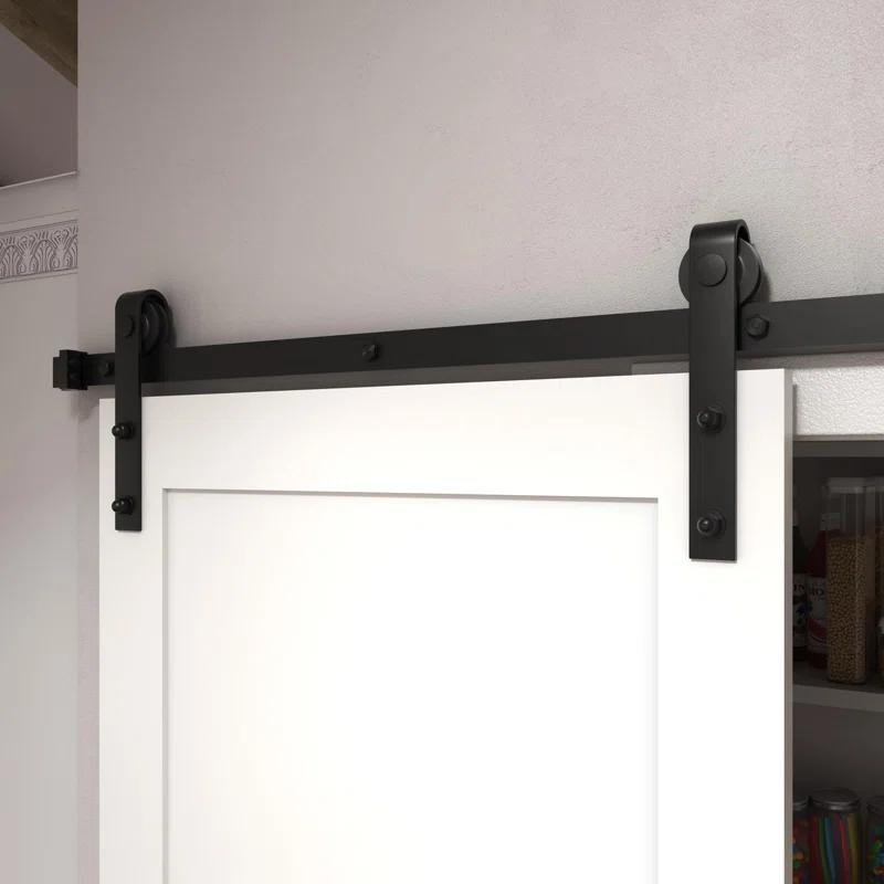 EightDoors 72-in. Matte Black Barn Door Hardware Kit