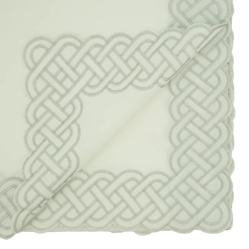 Saro Tablecloth With Braid Embroidery
