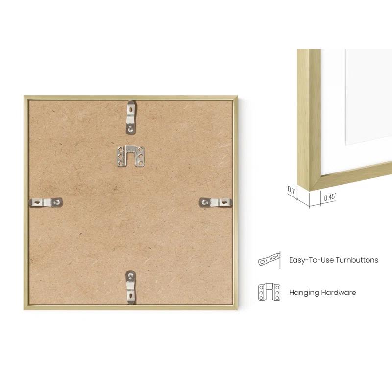 Matted Square Metal Picture Frames (Set of 1)