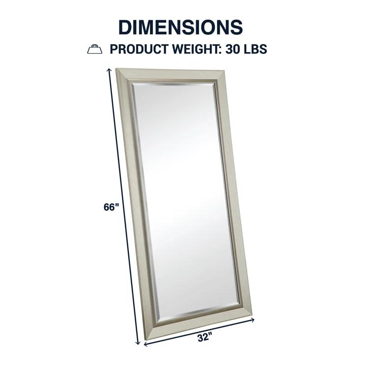 Red Barrel Studio® Chappell Beveled Full Length Huge Floor Mirror XL Mirror Large Standing Silver Floor Mirror