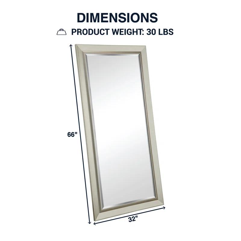 Red Barrel Studio® Chappell Beveled Full Length Huge Floor Mirror XL Mirror Large Standing Silver Floor Mirror
