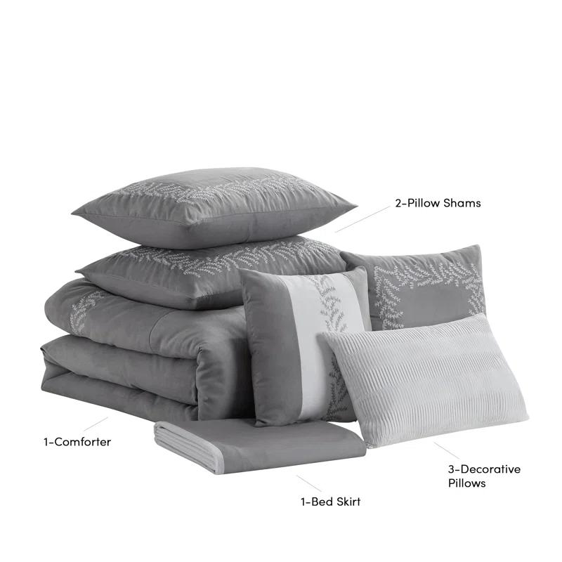 Sweet Home Collection Salerno 7 Piece Faux Suede Elegant Bedding Set By Sweet Home Collection