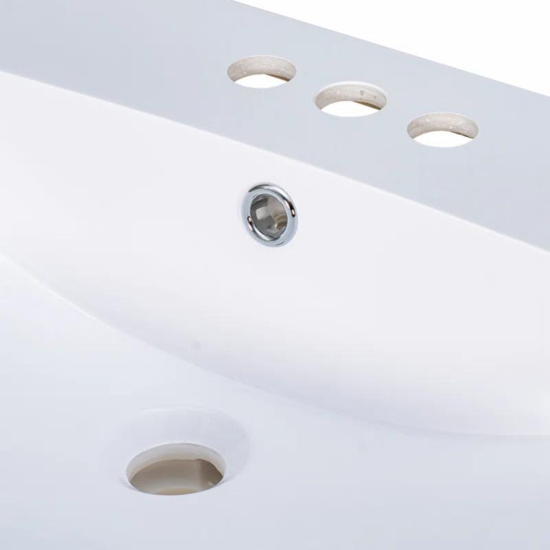 Wenty 18'' White Ceramic Rectangular Bathroom Sink