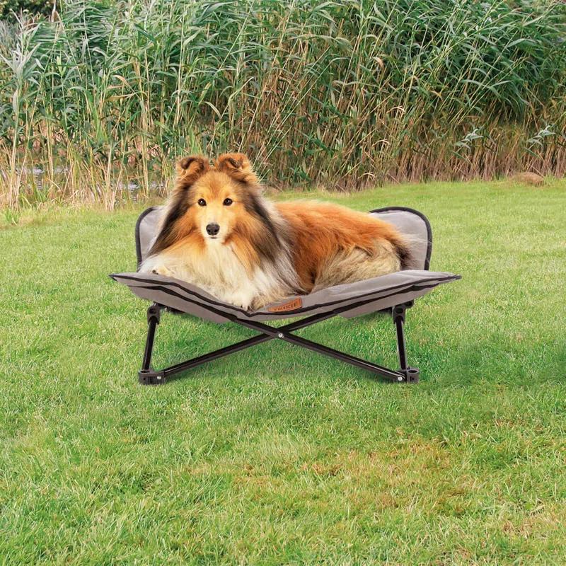 TRIXIE TRIXIE Camping Cot for Dogs, Elevated Dog Bed, Folding Padded Pet Bed, Raised Travel Lounger for Dogs