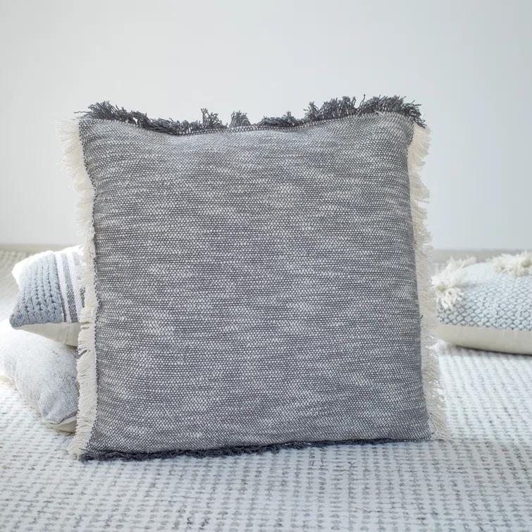 Rajani Home Jessei Fringed Cotton Throw Pillow