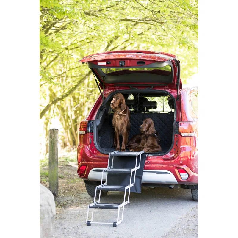 TRIXIE TRIXIE Heavy Duty Foldable 4 Step Pet Stairs, Lightweight Aluminum Portable Steps