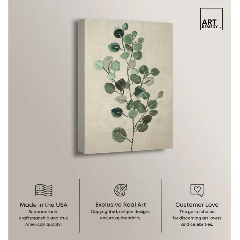 Art Remedy Eucalyptus Embroidery Botanical Art Prints Wall Art by Art Remedy