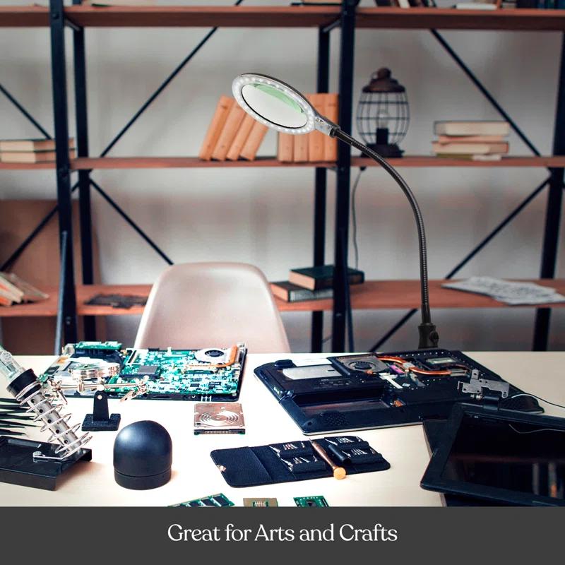 Brightech Lightview Pro 23.5 in. Adjustable Gooseneck Magnifying Desk Lamp