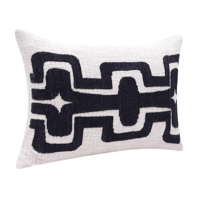 Geometric Handmade Cotton Wool Blend Decorative Throw Pillow