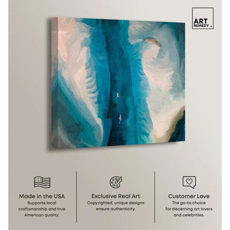 Art Remedy Deep Blue Kayak Canvas Colorful Abstract Wall Art by Art Remedy