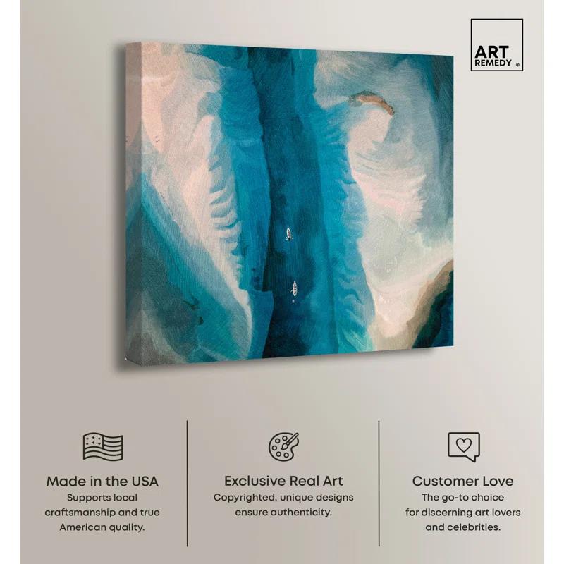 Art Remedy Deep Blue Kayak Canvas Colorful Abstract Wall Art by Art Remedy