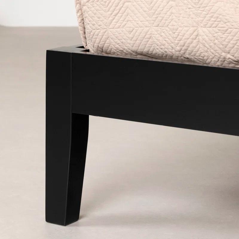 South Shore Hoya Queen Wooden Bed And Rattan Wall-Mounted Flower Petals Headboard Set