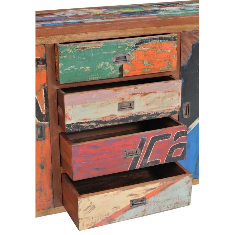 Chic Teak Solid Wood Freestanding Bathroom Cabinet