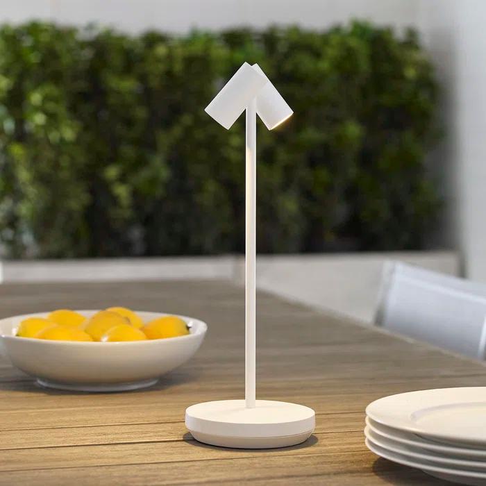 Matte White Adjustable Cordless Outdoor Table Lamp