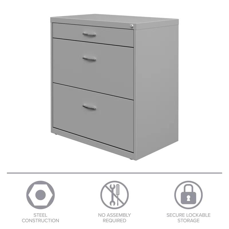 Inbox Zero Clete 30'' Wide 3 -Drawer Steel File Cabinet