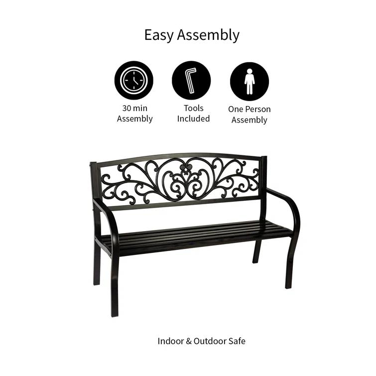 House of Hampton® Blooming Garden Metal Bench