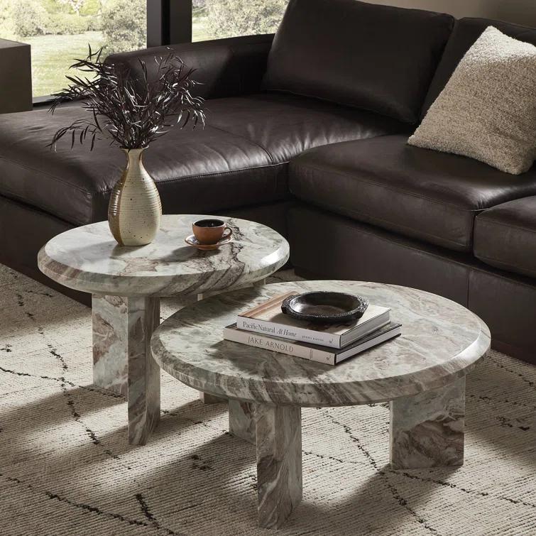 Kapala Nesting Coffee Table (Set of 2) - Taupe Marble