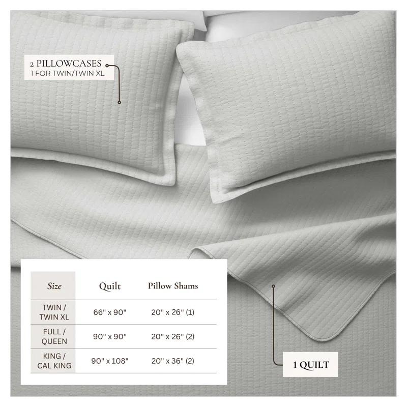 FreshFolds Modern & Contemporary Stripe Stitched Quilt Set with Shams