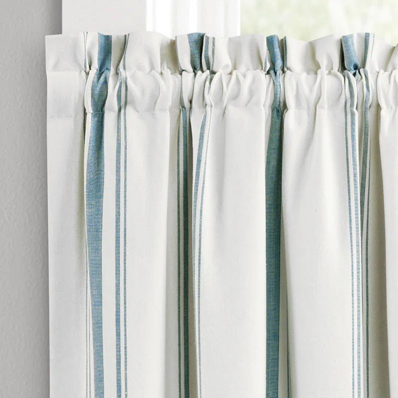 Farmhouse Stripe Striped Ruffled 52'' W Window Valance