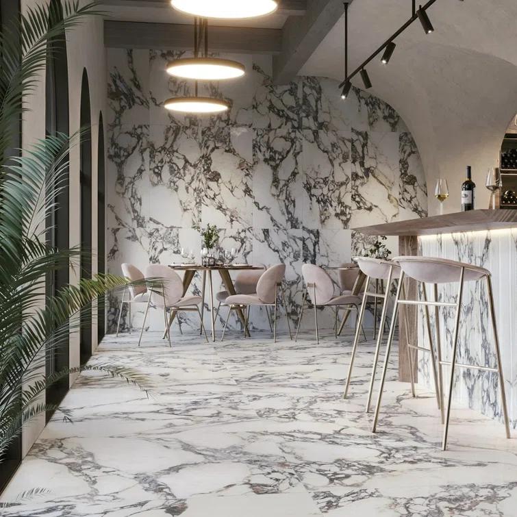 Bond Tile Signature 47.24 In. X 47.24 In. Marble Look Satin Porcelain Floor And Wall Tile (30.98 Sq. Ft. / Case)