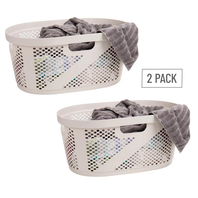 Mind Reader Mind Reader 40L Laundry Basket, Clothes Hamper, Ventilated, Plastic, 23"L x 14.5"W x 10.5"H, 2 Pack (Set of 2)