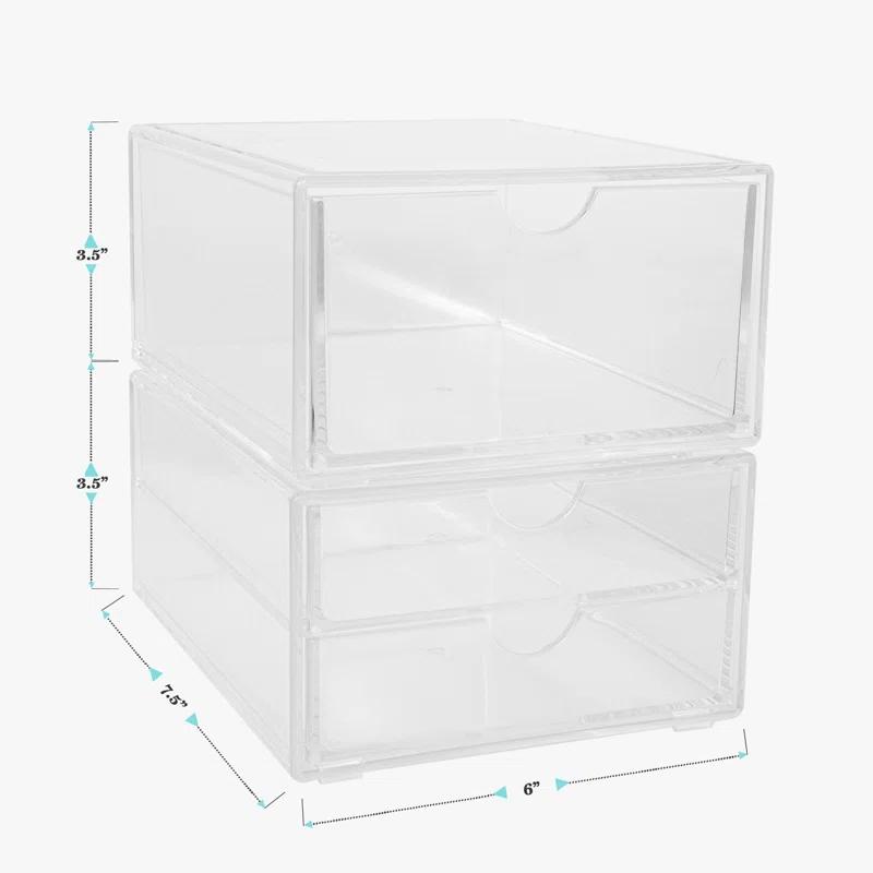 Martha Stewart Thomas Martha Stewart Stackable Plastic Office Desktop Organizer Boxes - Single Drawer and 2 Drawers