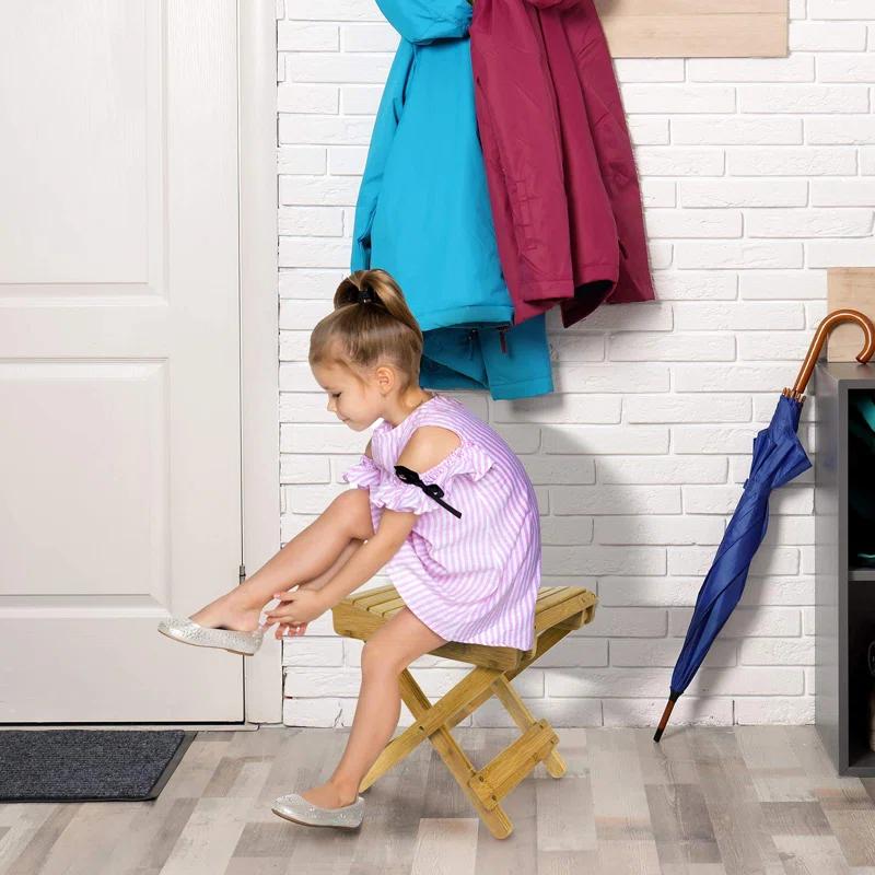 Sorbus Sorbus Bamboo Folding Step Stool Bench