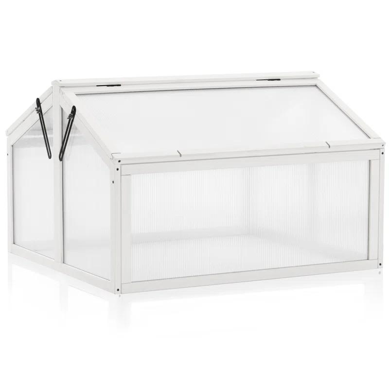 MCombo 35.4" W x 31.5" D Double Box Wooden Greenhouse Cold Frame