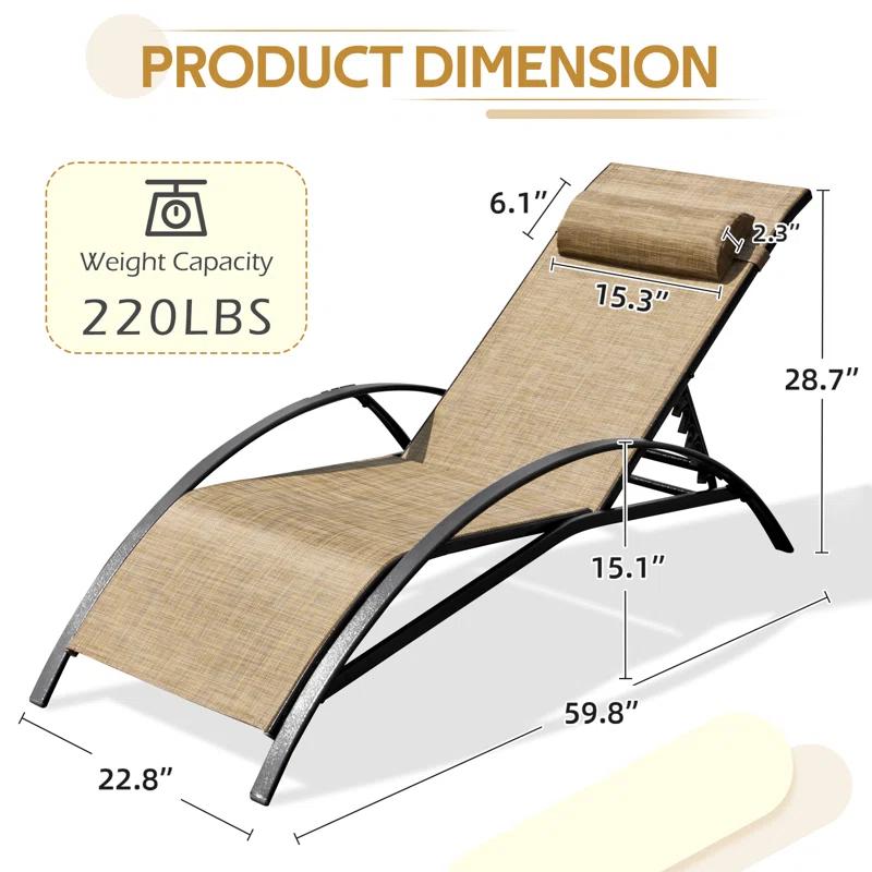 EROMMY Erommy Outdoor Metal Chaise Lounge Set (Set of 2)