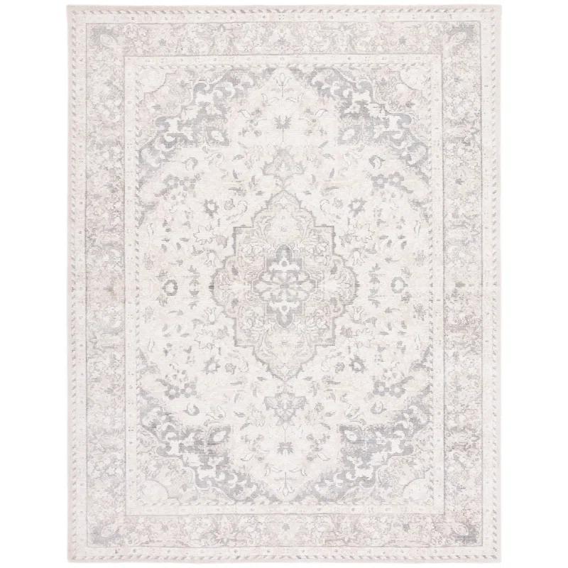 Safavieh Hand Loomed Wool/Viscose Oriental Rug in Gray/Ivory