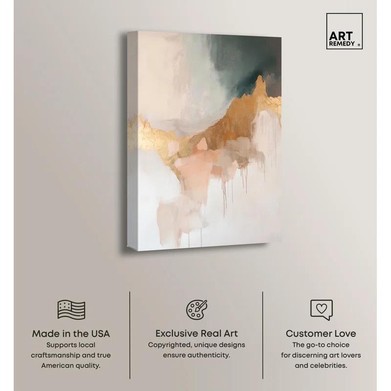 Art Remedy Earthy Whispers Canvas Gold Leaf Wall Art by Art Remedy