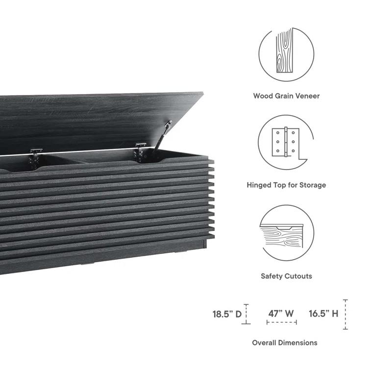 Modway Render 47" Wood Grain Storage Bench & Reviews | Wayfair